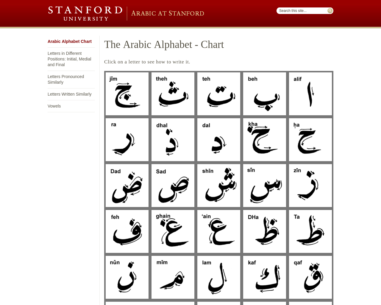 arabic letter writing format